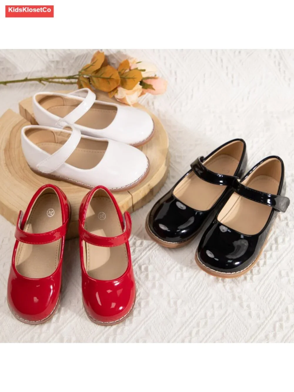 Toddler Girls Mary Jane Flats Faux Leather Bowknot Princess Dress Shoes Slip-On
